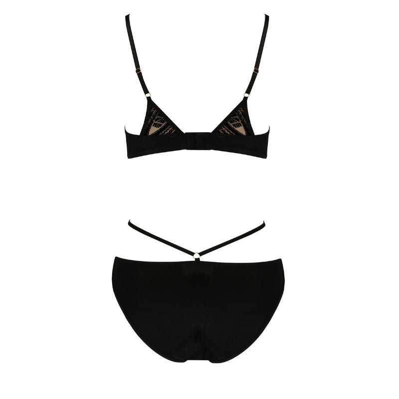 Casmir Sexy BH en Slip Set Lara Zwart, achterkant zonder model