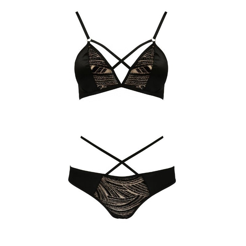 Casmir Sexy BH en Slip Set Lara Zwart, voorkant zonder model