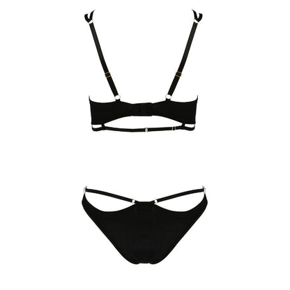 Casmir Sexy BH en Slip Set Victoria II Zwart, achterkant zonder model