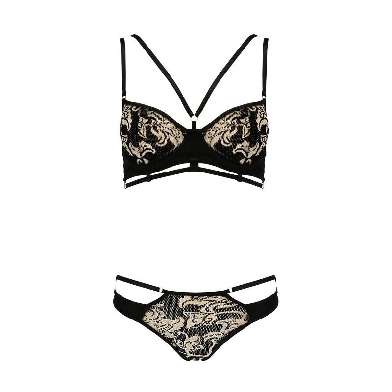 Casmir Sexy BH en Slip Set Victoria II Zwart, voorkant zonder model