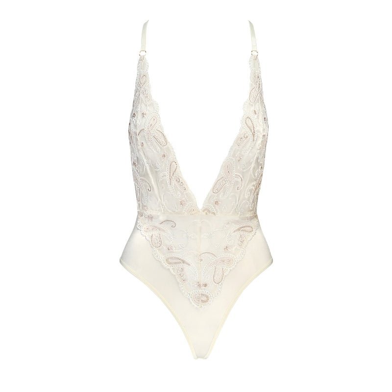Casmir Sexy Lingerie Inoe Body Wit Satijn, voorkant zonder model