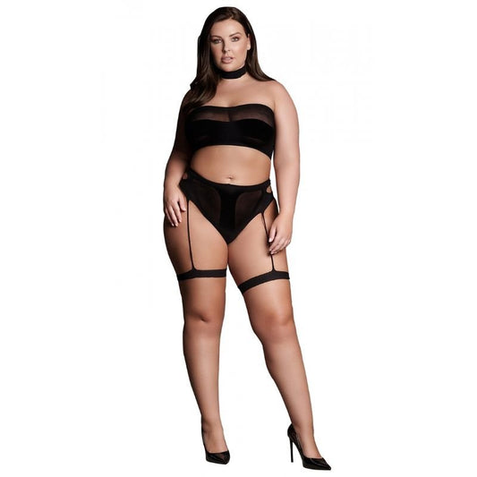 Le Desir Sexy grote maten bh zonder beugel Ananke Zwart, voorkant