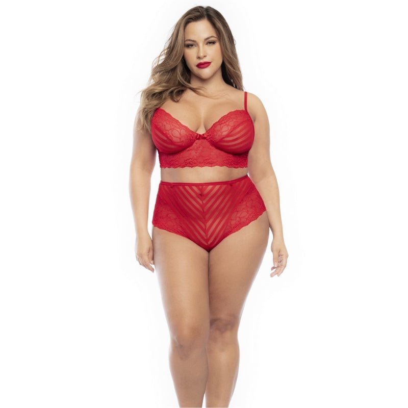 Mapalé Sexy BH en Slip Set Grote Maten Rood, voorkant