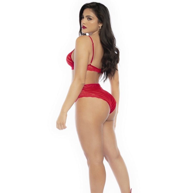 Mapalé Sexy BH en Slip Set Rood, zijkant