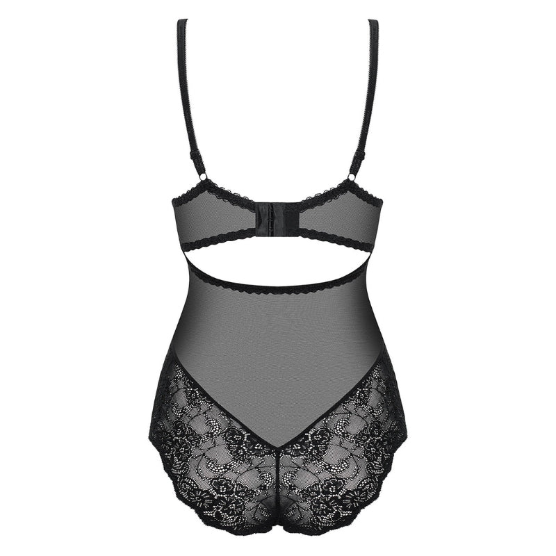 Obsessive Sexy Lingerie Amallie Queen Size Body Zwart, achterkant zonder model