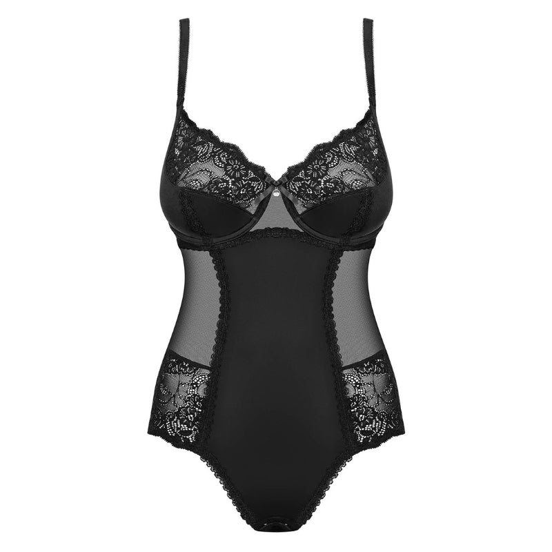 Obsessive Sexy Lingerie Amallie Queen Size Body Zwart, voorkant zonder model