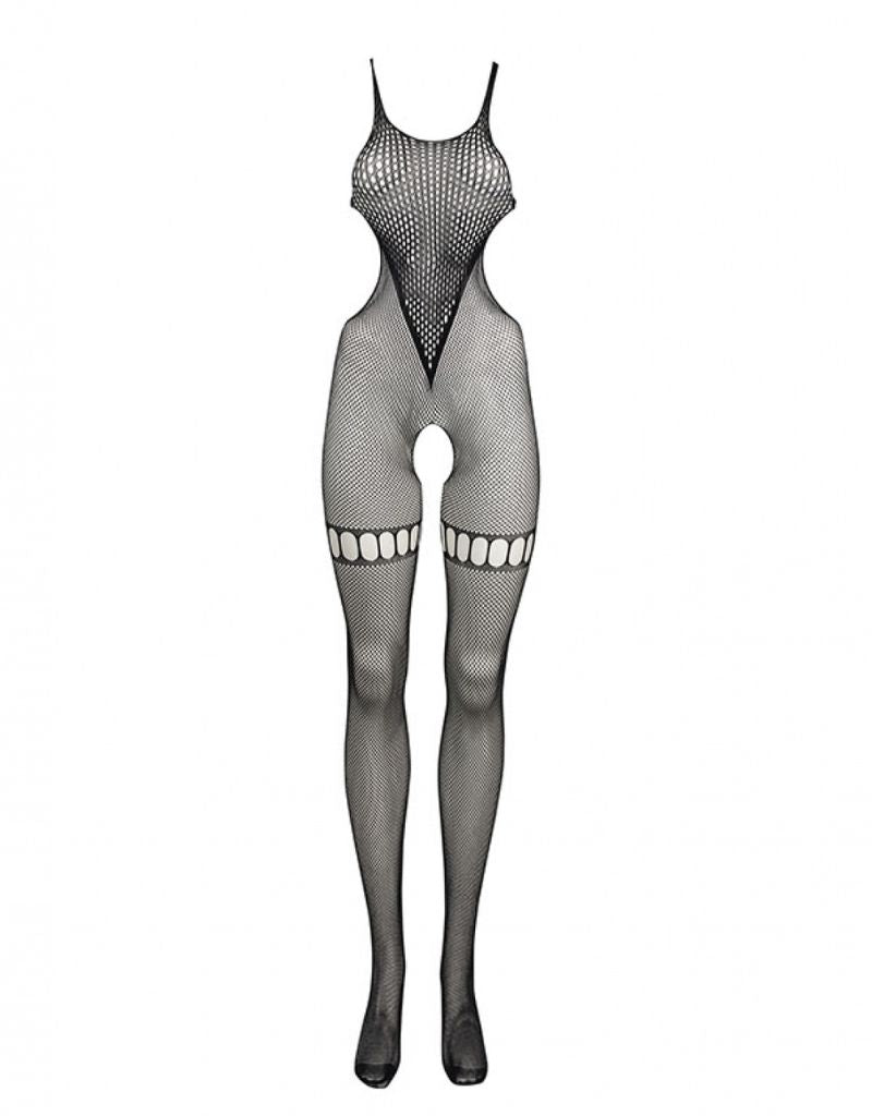 Le Désir Bodystocking Visnet met Hoge NekDames lingerie - BodystockingLe DesirBodystockingQueen Size (XL/5XL)