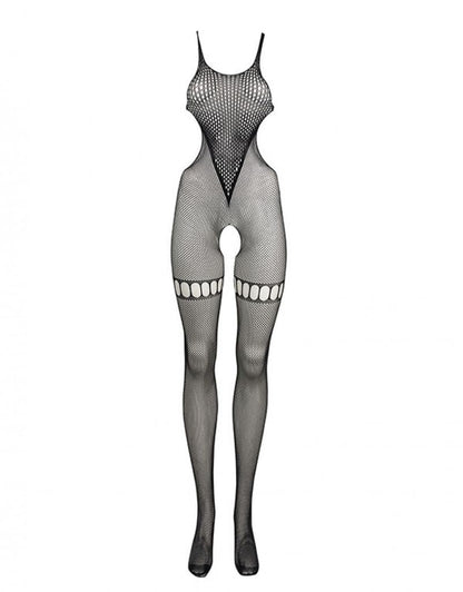 Le Désir Bodystocking Visnet met Hoge NekDames lingerie - BodystockingLe DesirBodystockingQueen Size (XL/5XL)