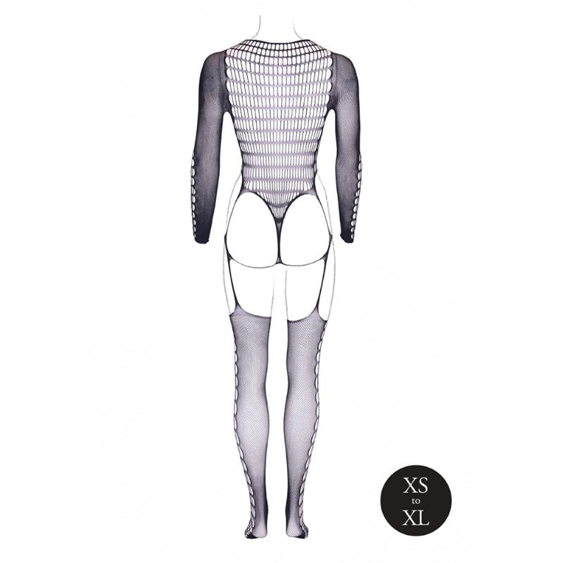 Le Desir Kalyke Catsuit Zwart One-Size, achterkant zonder model