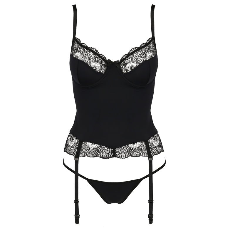 Casmir Alina Jarretel Set - Verfijnde Zwarte EleganceDames lingerie - Jarretel setjesCasmirCasmirS/M