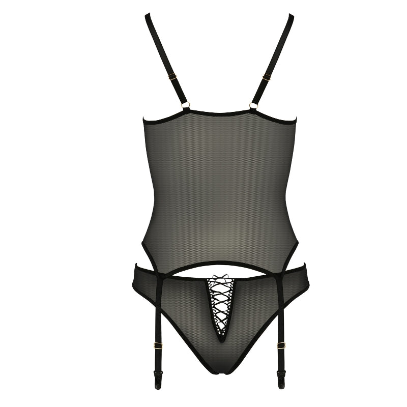 Casmir Lara Jarretel Set Zwart met Gouden DetailsDames lingerie - Jarretel setjesCasmirCasmirS/M