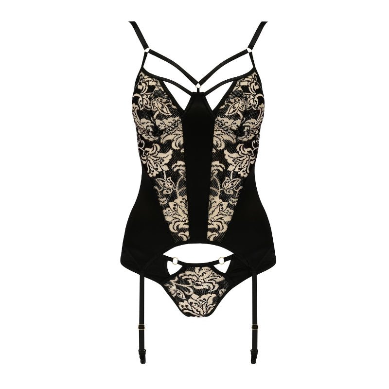 Casmir Victoria Jarretelset - Elegante Zwart met Gouden DetailsDames lingerie - Jarretel setjesCasmirCasmirS/M
