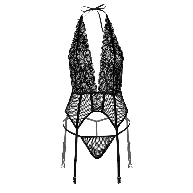 Daring Intimates Cami Garter Jarretelset - Verleidelijk Visnet en CharmeDames lingerie - Jarretel setjesDaring IntimatesDaring IntimatesS/M