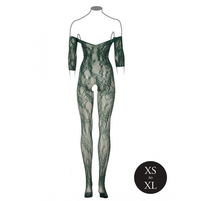 Le Desir Sexy Lingerie Catsuit Kant Groen, achterkant zonder model