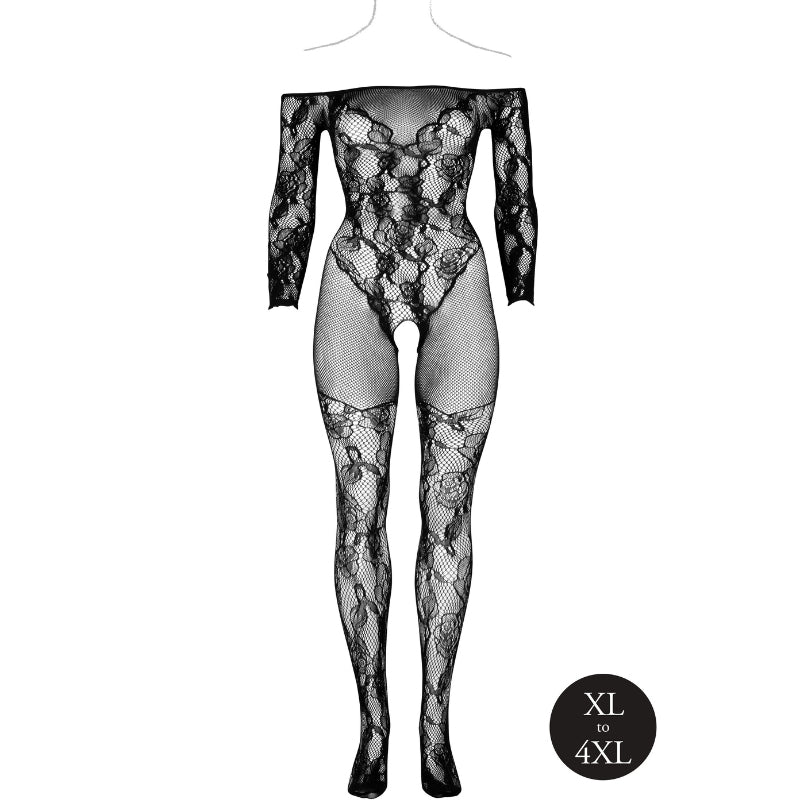 Le Désir Bodystocking met Lange Mouwen Sensueel Zwart - Queen SizeDames lingerie - BodystockingLe DesirBodystocking
