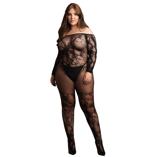 Le Désir Bodystocking met Lange Mouwen Sensueel Zwart - Queen SizeDames lingerie - BodystockingLe DesirBodystocking