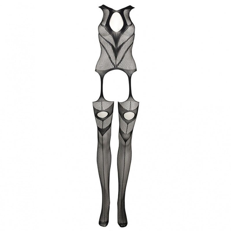 Le Désir Bodystocking met Visnet en Jarretelles - One SizeDames lingerie - BodystockingLe DesirBodystocking