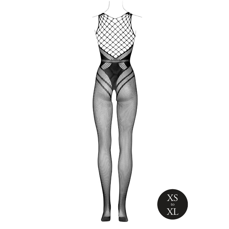 Le Désir Visnet Bodystocking met Open Kruis Zwart - One SizeDames lingerie - BodystockingLe DesirBodystocking
