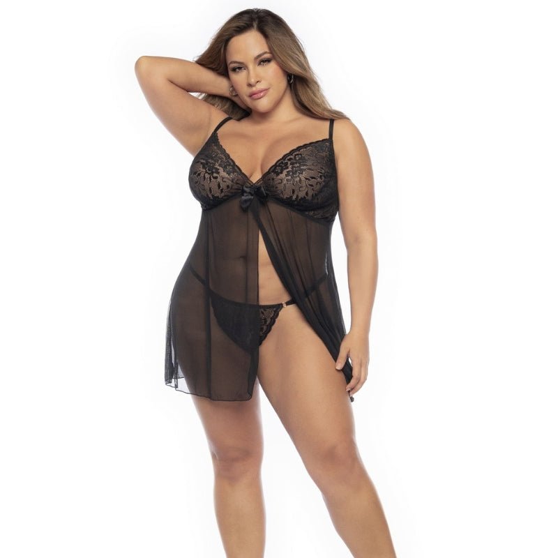 Mapalé Romantische Babydoll met Kant en Doorschijnende MeshMapalébabydoll1/2XL