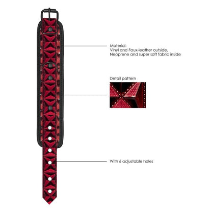Premium BDSM Handboeien met Ruitpatroon – Neopreen & KunstleerBdsm - BoeienOuchBDSM