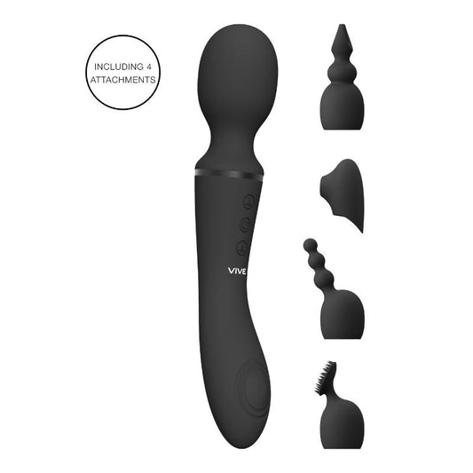 VIVE NAMI Dubbelzijdige Massage Vibrator - Pulse-Wave TechnologieVibo's - Vibrator speciaalViveGiftboxZwart